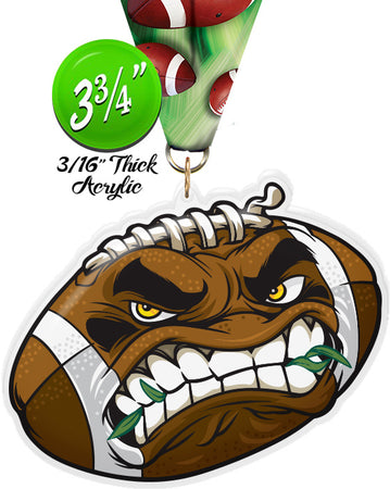 Football Krunch Colorix-M Acrylic Medal [MACR375-KRCH-FB-Q]