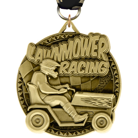 2" Lawnmower Racing Ultra-Impact 3-D Medal [MDTD2-LWNRC]