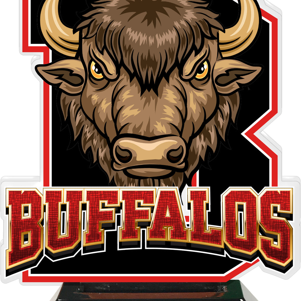Buffalos Mascot Colorix-T Acrylic Trophies - Red