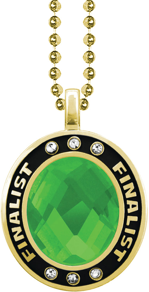 Green Gem Gold Finalist Charm [CSOV-FNL-STN-GRN-G]
