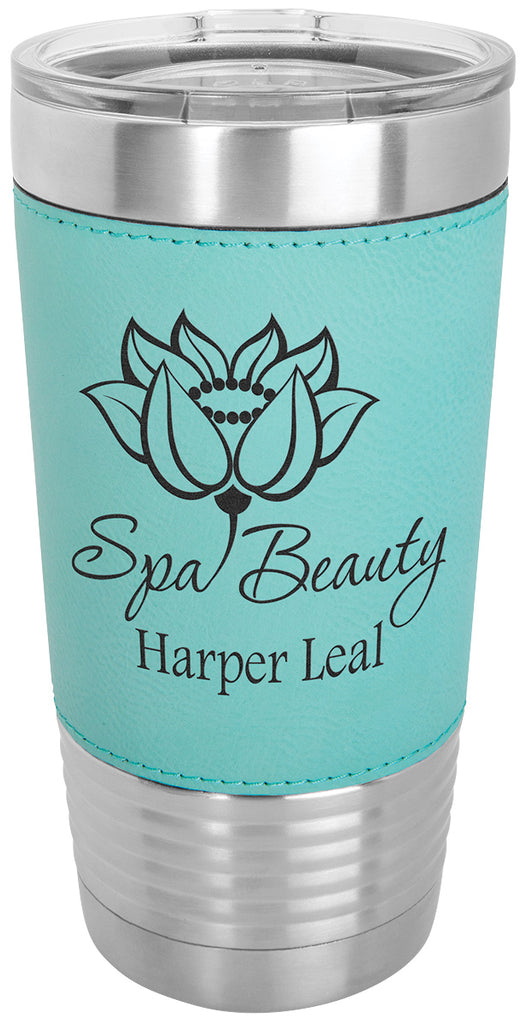 Polar Camel 20 oz. Ringneck Teal Leatherette Vacuum Insulated Tumbler [JTML-529]