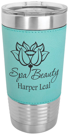 Polar Camel 20 oz. Ringneck Teal Leatherette Vacuum Insulated Tumbler [JTML-529]