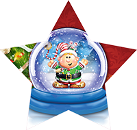 Christmas: Elf in a Snow Globe Star Insert [ST-4216]