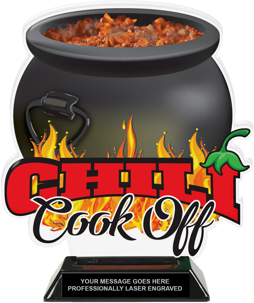 Chili Cook Off Colorix-T Acrylic Trophy- 8.25 inch [TACR8-CHLI-Q]