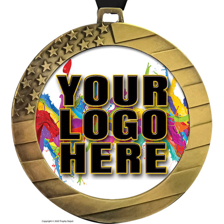 2.75" American Patriot Diecast Custom Insert Medal - TD Exclusive! [MXTUSA2]