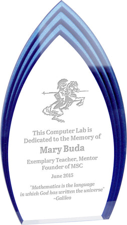 Cobalt Blue Triple Bevel Acrylic Flame - 9 inch [ARMC-3M-BLU]