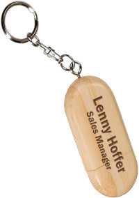 Magnetic Lid Bamboo Flash Drive with Key Chain [BJMEM002]