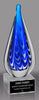 Blue and Black Teardrop Shaped Art Glass Award 10