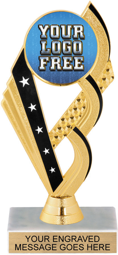 Custom Black and Gold Rolling Arch Insert Trophy [TXi-J104]
