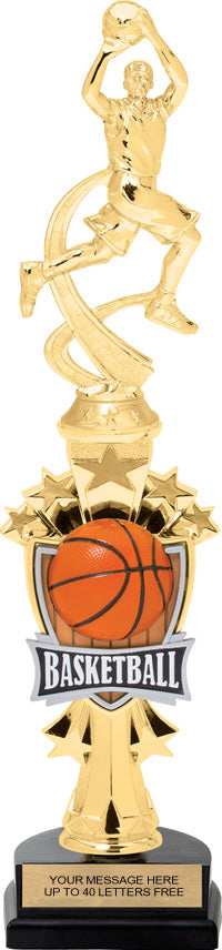 Basketball Shooting Star Sport Riser Trophy [TMSSTR14-BK]