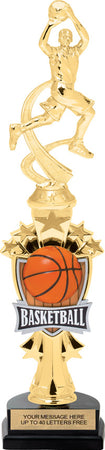 Basketball Shooting Star Sport Riser Trophy [TMSSTR14-BK]