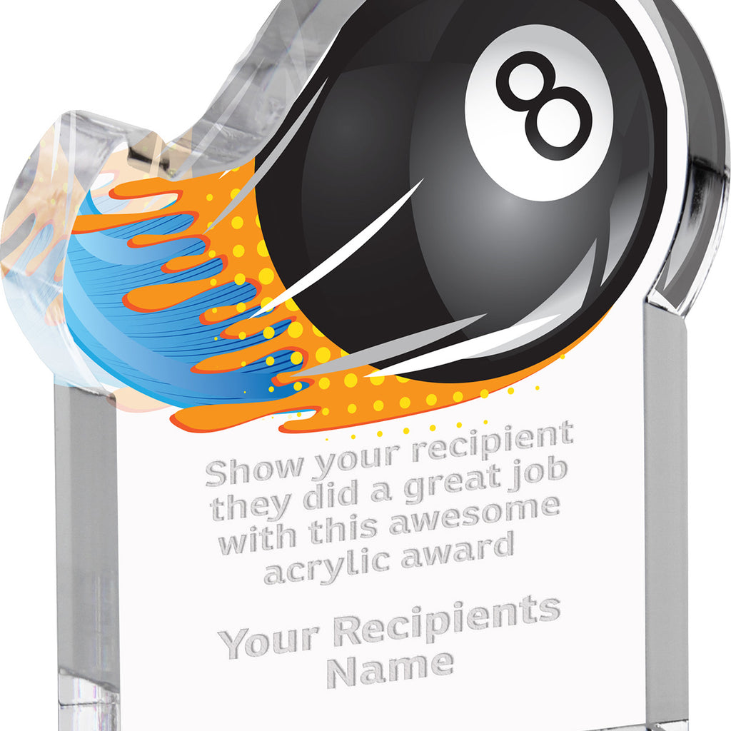 Billiards 8-Ball Splatters Acrylic Awards