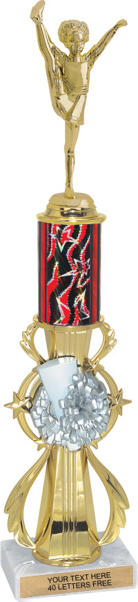 16" Cheer Sport Color Riser w/Column Trophy [TCSR6-CH]