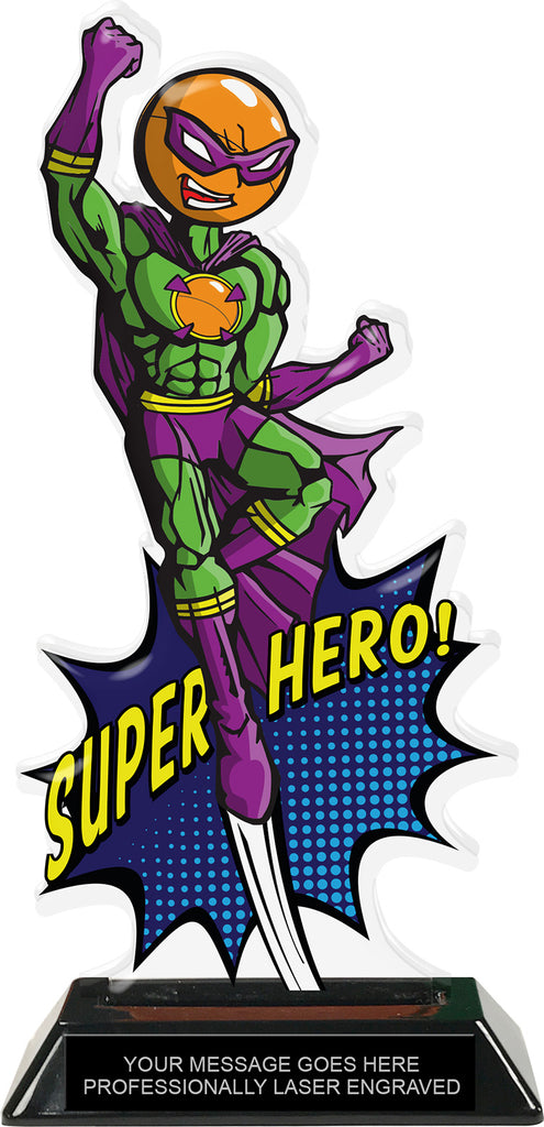 Pingpong Male Super Hero Acrylic Trophy- 10 inch [TACR10-SH-PNGPNGM-Q]