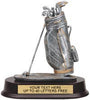 Golf Bag Pewter Finish Resin Trophy [SGR-55B]