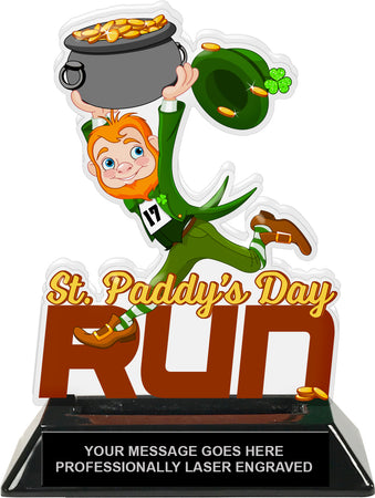 St. Paddy's Day Run Colorix-T Acrylic Trophy - 6.25 inch [TACR6-STPTRN-Q]