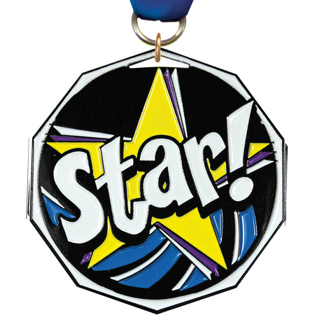 Star Decagon Painted Medal [MDCM2-STR]