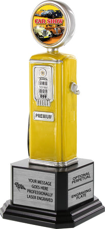 Premium Gas Pump Insert Resin Trophy on Monument Base [TSGPMB-84]