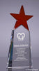 Red Crystal Star on Clear Crystal Wedge [CTK9STR-9-RED]