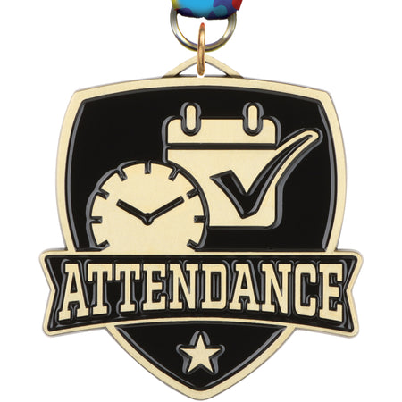 2.5" Attendance Banner Shield Medal [MPSHD2-ATT]