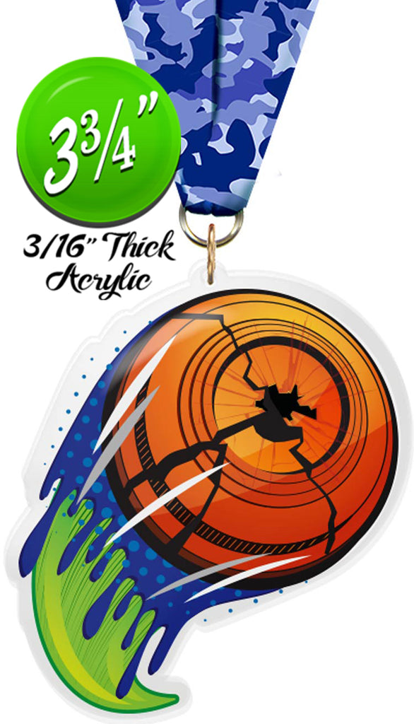Trap Shooting Splatters Colorix-M Acrylic Medal [MACR375-SPLT-TRAP-Q]