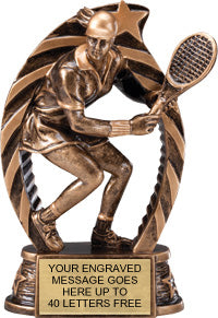 Tennis Female Star Flame Resin Trophies