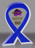 Custom Blue Awareness Ribbon Acrylic Award - 6 inch [ATRIB-BLU-6-FC-Q]