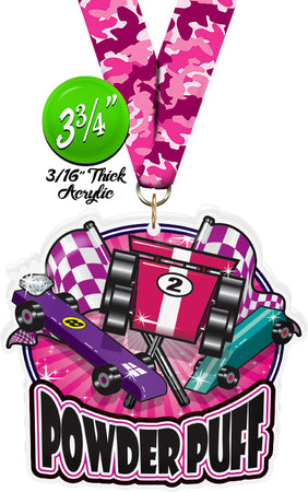 Powder Puff Colorix-M Acrylic Medal - 3.75 inch [MACR375-PWDPF-Q]
