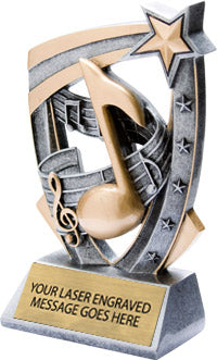 Music 5 Star 3D 6" Resin Trophy [R53D5-MC]