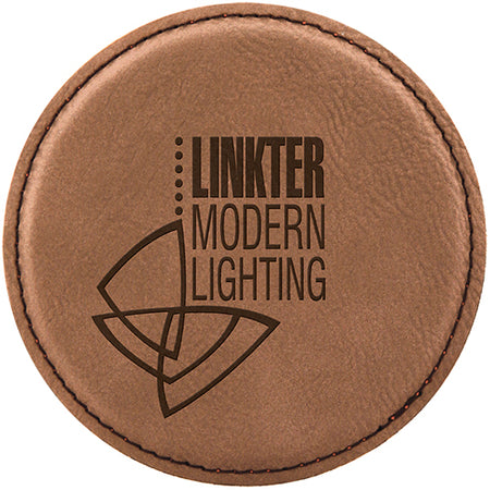 Dark Brown Round Leatherette Coaster [CSTJCI-196]