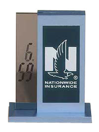 Light Blue Finished Metal LCD Clock [TDC906]