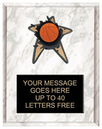 Basketball Spring Loaded Plaque [PRBI810-BK]