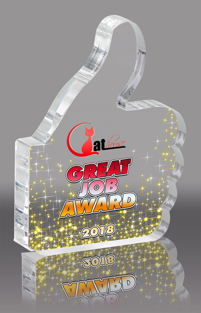 Color Thumbs Up Clear Acrylic Block- 5.25 inch [ATHM-5-FC-Q]