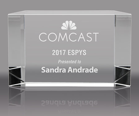 Optical Crystal Beveled Desk Block- 4.25x7 inch [CRB780]