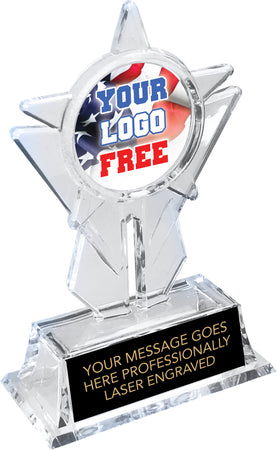 Krystal Sail Custom Insert Trophy - 6.25 inch [KXPSAL6-CLR]