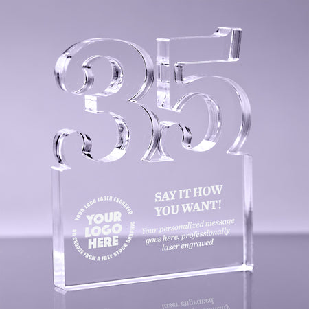 Number 35 Acrylic Award - 6 inch [ATNM-35-6-Q]