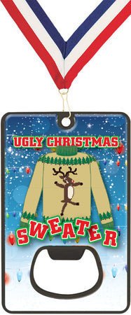 Bottle Opener with Magnetic Back- Ugly Sweater Christmas Party [MCAROP-UGSWT-1016]