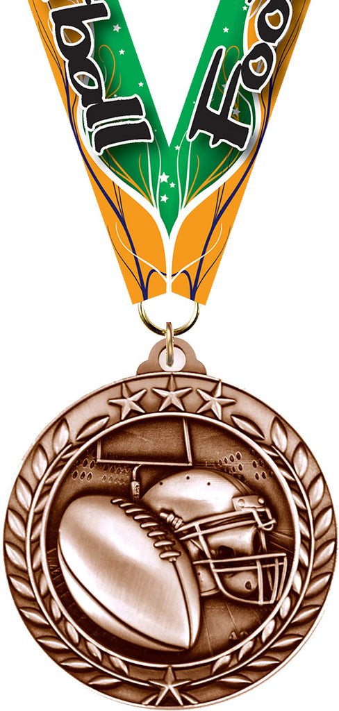 Football Dimensional Medal- Bronze [MSW2-FB-B]