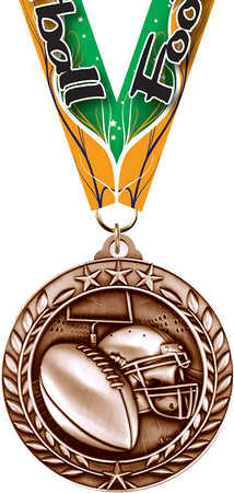Football Dimensional Medal- Bronze [MSW2-FB-B]