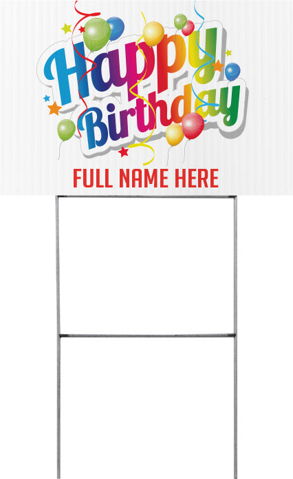 Birthday Balloons Yard Sign - 18 x 12 inch [YS1812-BDAY-BLN]