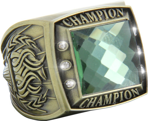 Championship Ring with Green Center Stone- Gold [RGSJ-G-CHMP-GRN]
