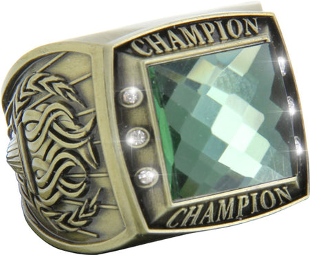 Championship Ring with Green Center Stone- Gold [RGSJ-G-CHMP-GRN]