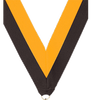 7/8 x 30 in. Black & Gold Neck Ribbon [NKRB-3001]