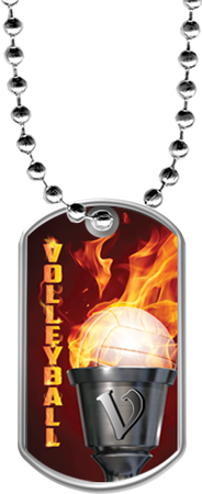 Volleyball Flaming Torch Dog Tags [DTFLM-VB-113]