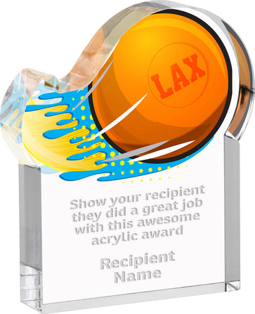 Lacrosse Splatters Acrylic Award- 3x4 inch [ASLM-34-LC-Q]