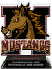Mustangs Mascot Colorix-T Acrylic Trophy - 6.25 inch Maroon [TACR6-MSCT-MSTG-MRN-Q]