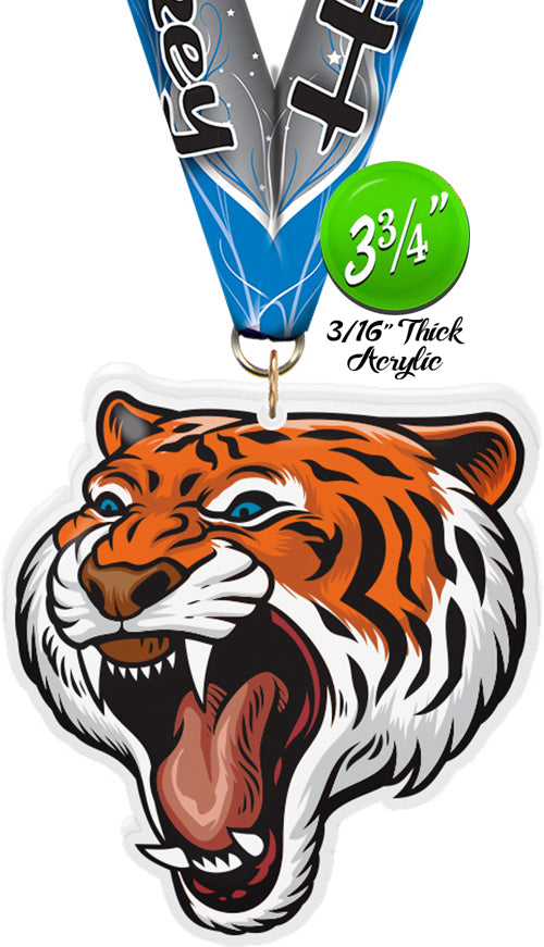 Tiger Mascot Colorix-M Acrylic Medal [MACR375-TGR-Q]