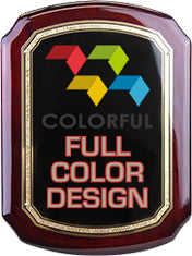 Custom Rosewood Piano Finish Plaque with Gold Florentine Border [PTD5020-FC]