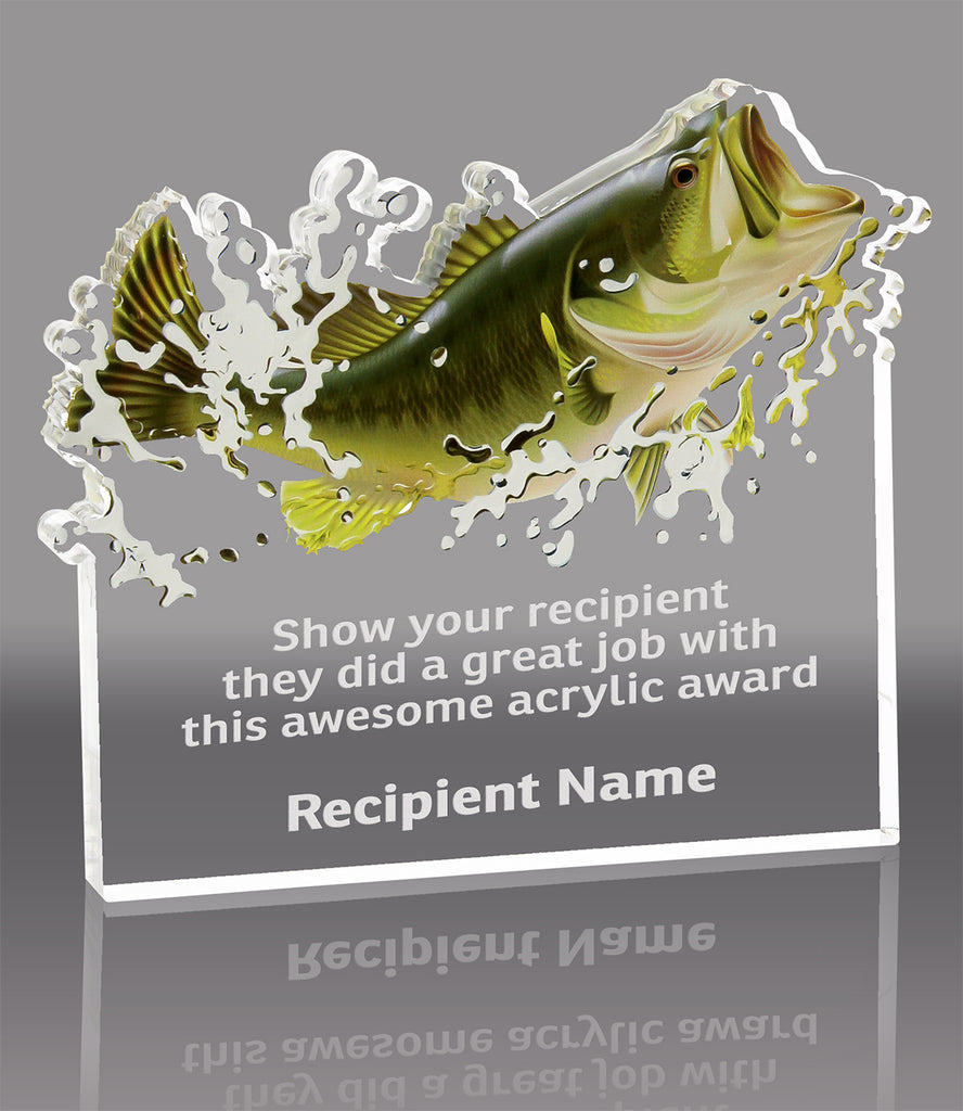 Bass Fish Acrylic Award- 5x4.5 inch [AFSH-BASS-54-Q]