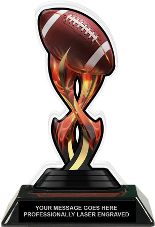 Football Tribal Flames Colorix Acrylic Trophy- 7 inch [TACR7-TF-FB-Q]